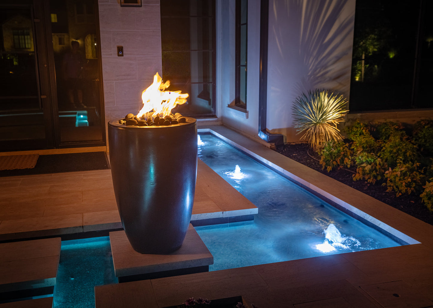 Castillo Concrete Fire Pillar by The Outdoor Plus - Free Cover Included