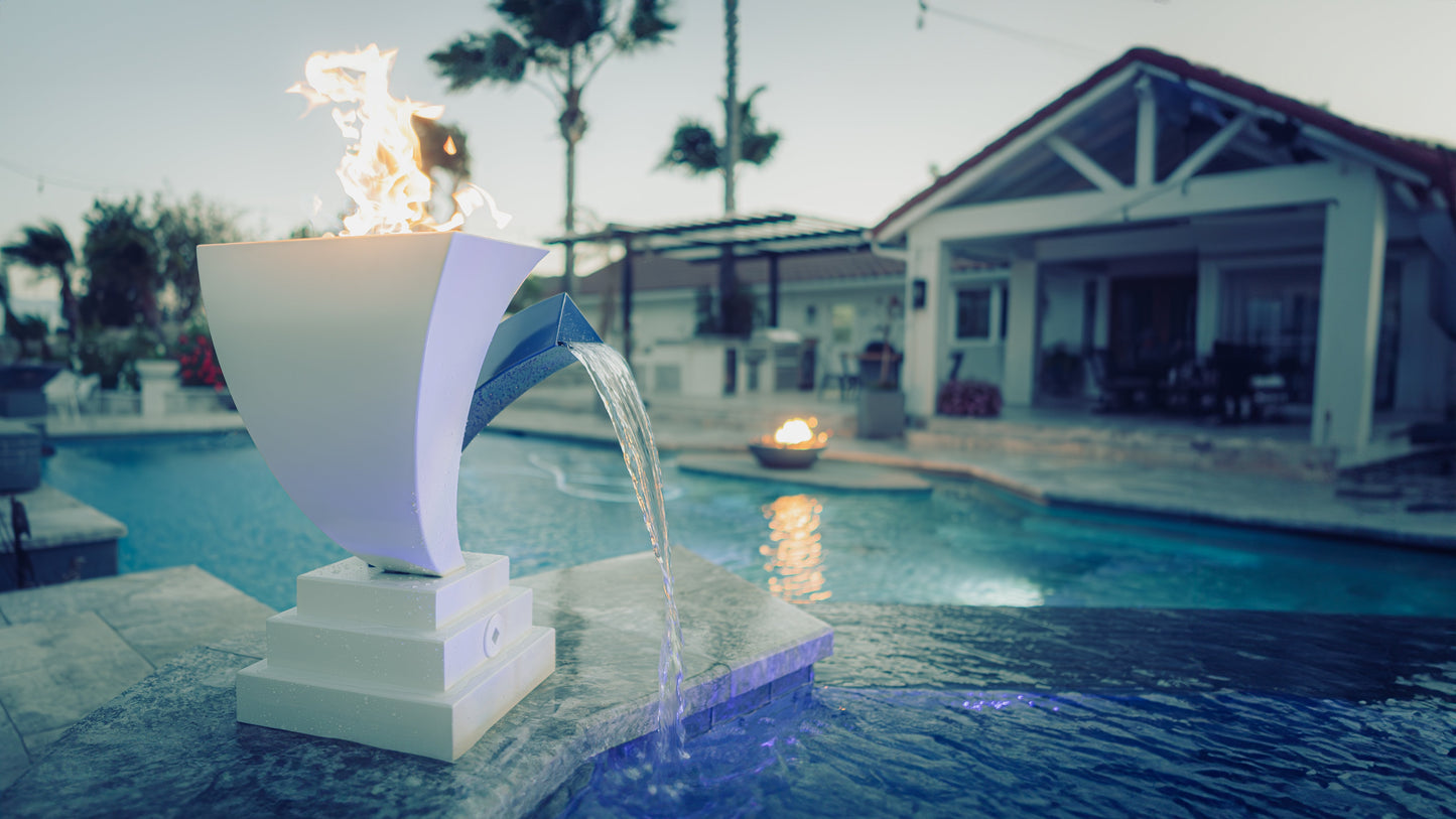 Designer Series Fire Feature 12 - Scupper High Quality Powder Coat Finish by The Outdoor Plus