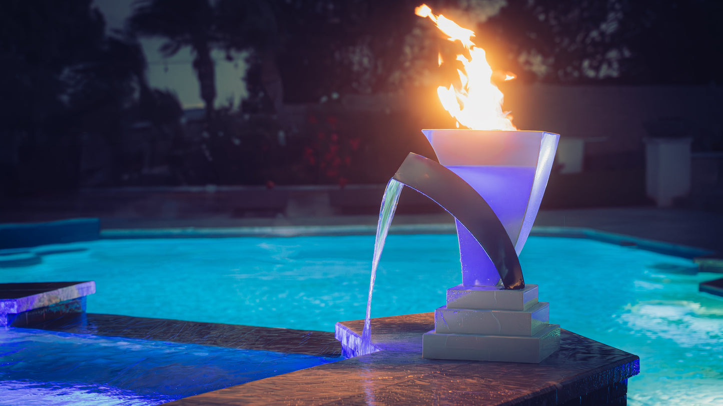 Designer Series Fire Feature 12 - Scupper High Quality Powder Coat Finish by The Outdoor Plus