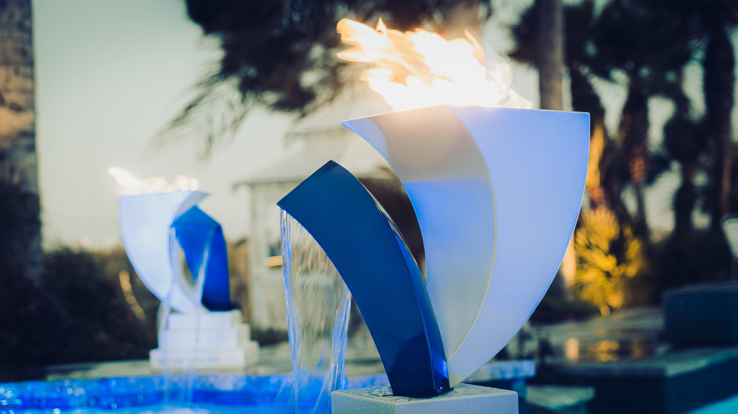 Designer Series Fire Feature 12 - Scupper High Quality Powder Coat Finish by The Outdoor Plus