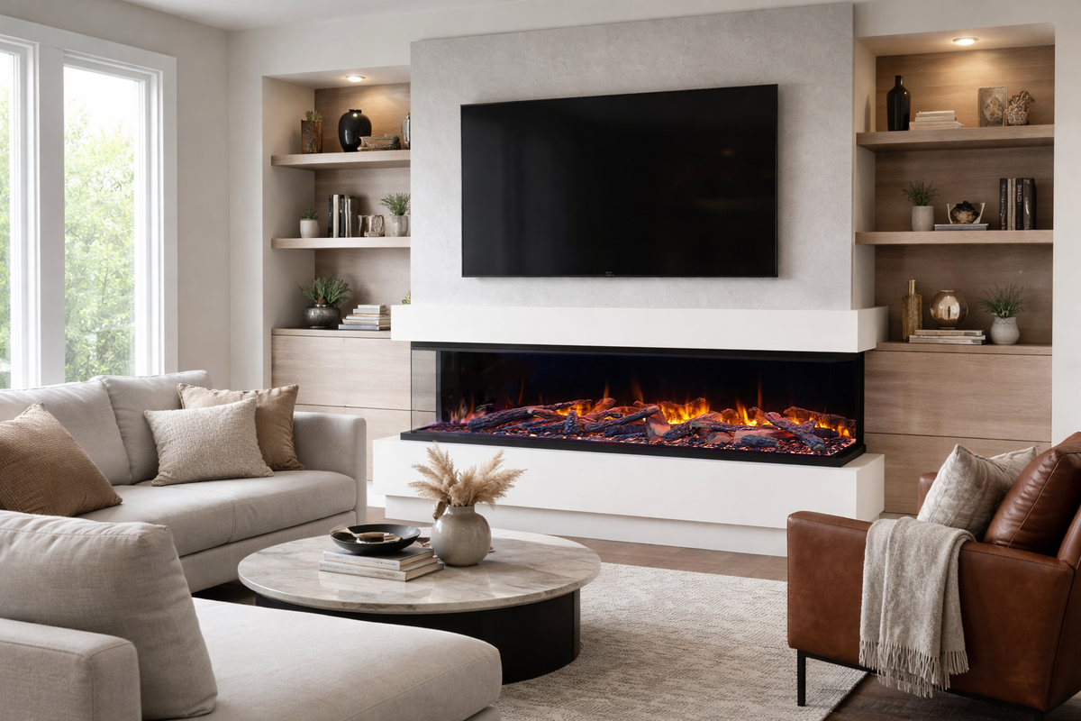 Amantii 75" LumaForest Smart Electric Fireplace