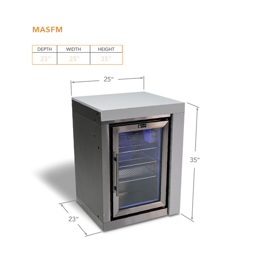 Mont Alpi Stainless Steel Single Fridge Module - MASFM