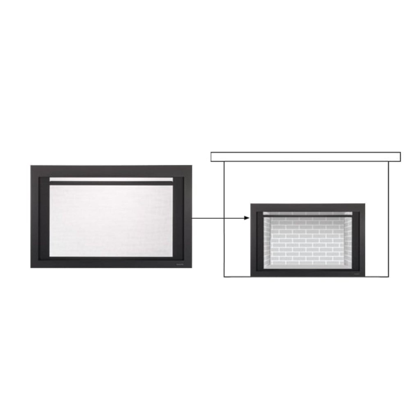 Majestic Black Clean Screen Front for Ruby and Trilliant 25" Gas Fireplace Inserts
