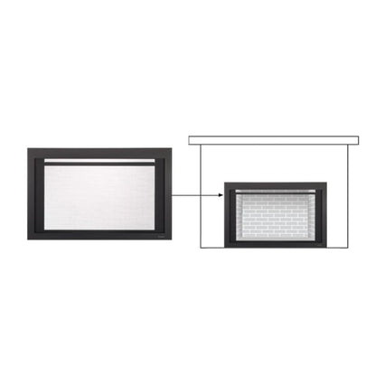 Majestic Black Clean Screen Front for Ruby and Trilliant 25" Gas Fireplace Inserts