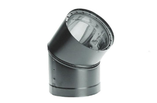 Majestic DVL 6" 45 Degree Black Double-Wall Elbow