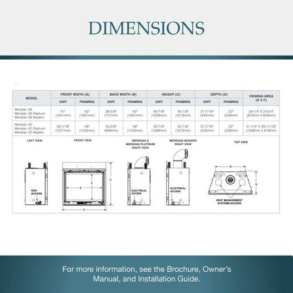 Majestic Meridian 42" Traditional Top/Rear Direct Vent Propane Gas Fireplace With IntelliFire Touch Ignition System