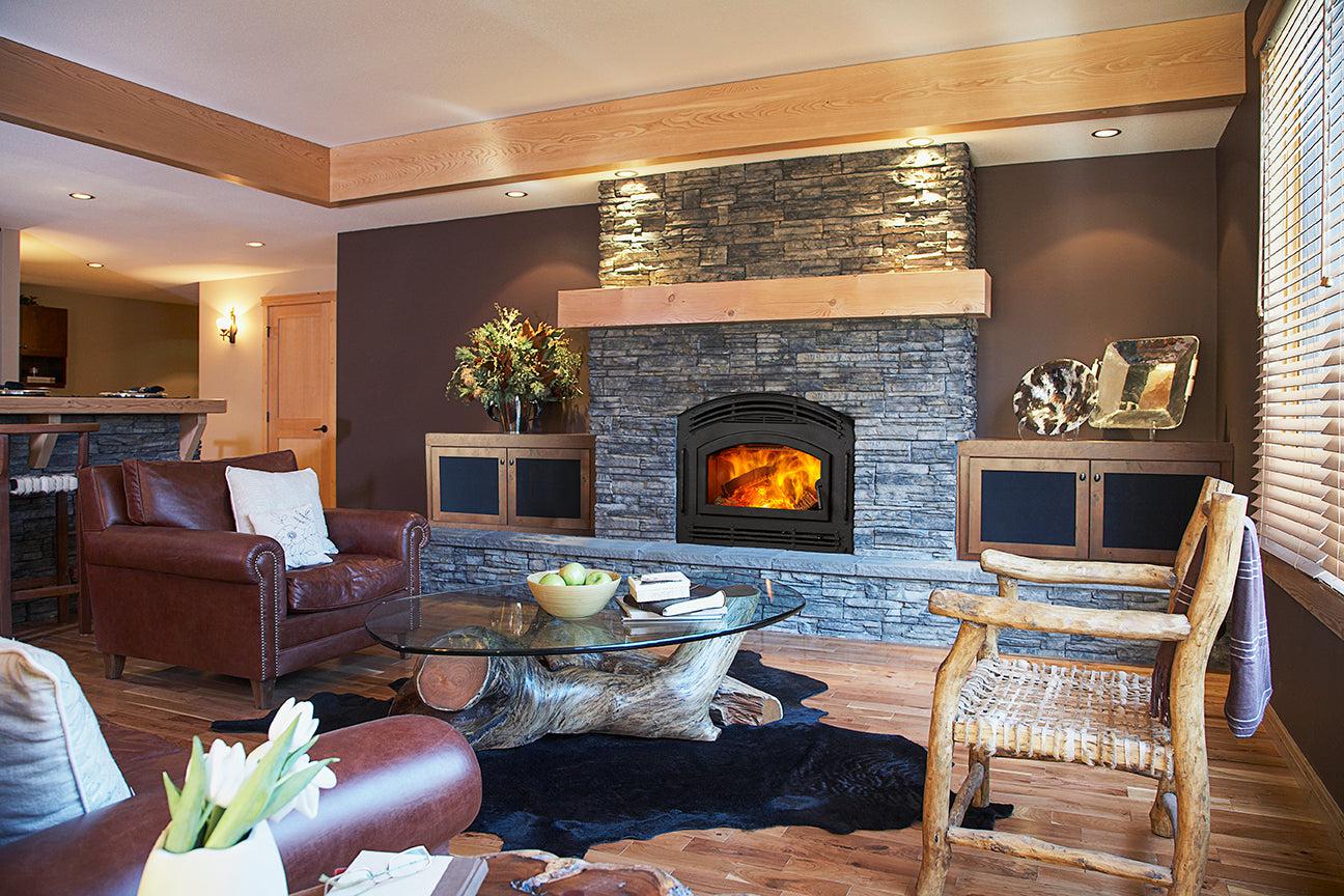 Majestic Pioneer II 40" Traditional Wood Burning Fireplace With Classic Black Front and Single Arch Door