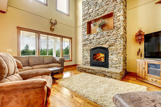 Majestic Pioneer III 48" Classic Black Traditional Wood Burning Fireplace With Rectangular Door