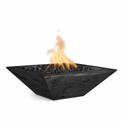 Maya Wood Grain Concrete Fire Bowl by The Outdoor Plus - Free Cover Included
