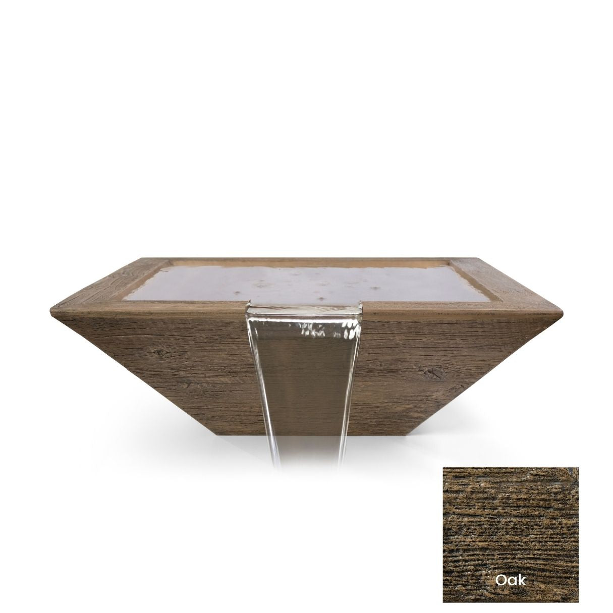 Maya Wood Grain Concrete Water Bowl by The Outdoor Plus - Free Cover Included
