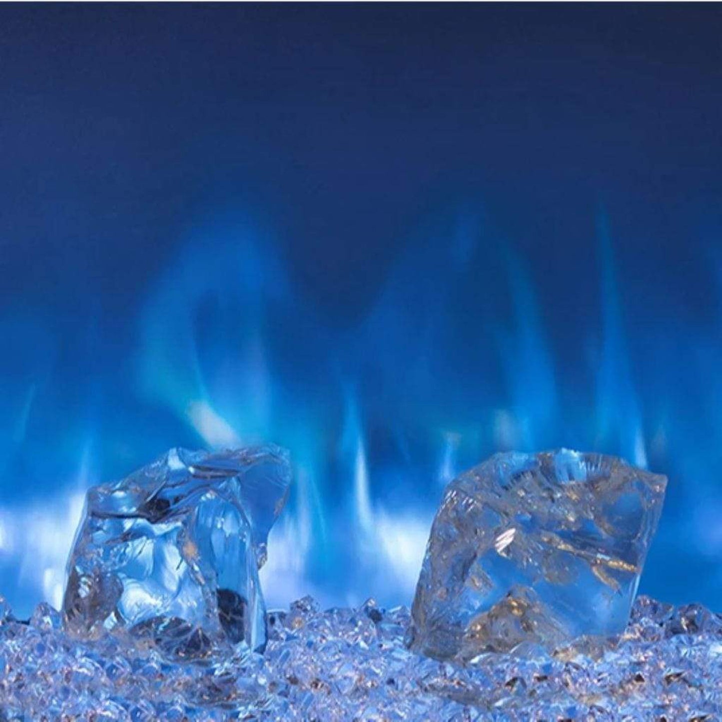 Modern Flames Big Glass Chunk & Glacier Crystal Diamond Glass Accent Kits for Landscape Electric Fireplaces