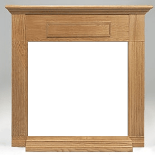 Monessen 32" Unfinished Oak Wall Cabinet Surround With Built-in Hearth For Fireplaces