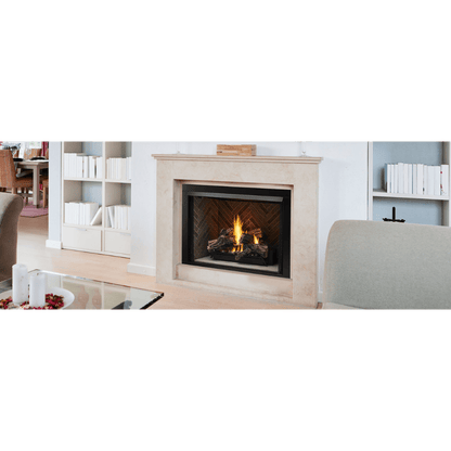 Monessen Lo-Rider 36" Clean Face Vent Free Gas Firebox With Multi-tonal Gray Stacked Traditional Fiber Interior Panels