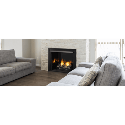 Monessen Lo-Rider 36" Clean Face Vent Free Gas Firebox With Multi-tonal Gray Stacked Traditional Fiber Interior Panels