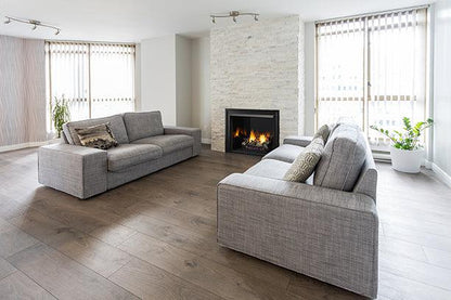 Monessen Lo-Rider 36" Clean Face Vent Free Gas Firebox With Multi-tonal Gray Stacked Traditional Fiber Interior Panels
