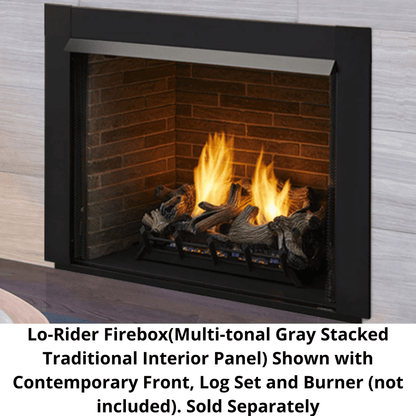 Monessen Lo-Rider 36" Clean Face Vent Free Gas Firebox With Multi-tonal Gray Stacked Traditional Fiber Interior Panels