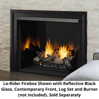 Monessen Lo-Rider 36" Clean Face Vent Free Gas Firebox With Multi-tonal Gray Stacked Traditional Fiber Interior Panels
