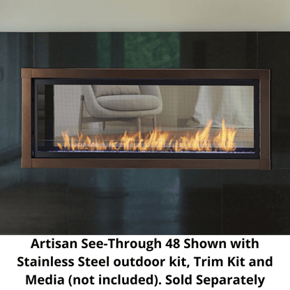 Monessen Artisan 48" Vent Free See-Through Liquid Propane Gas Linear Fireplace With IPI Plus Ignition