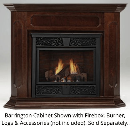 Monessen 52" Dark Walnut Barrington Adjustable Wood Wall Cabinet For Symphony Fireplace