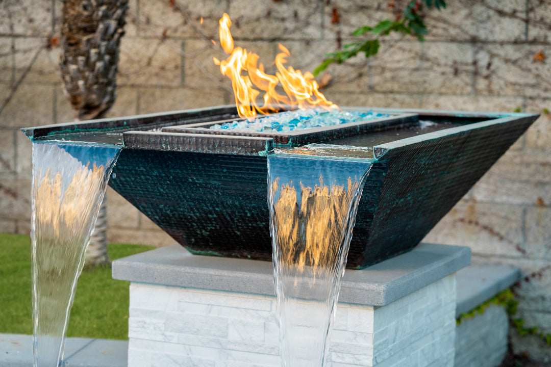 Nile Hammered Copper Fire & Water Bowl by The Outdoor Plus - Free Cover Included