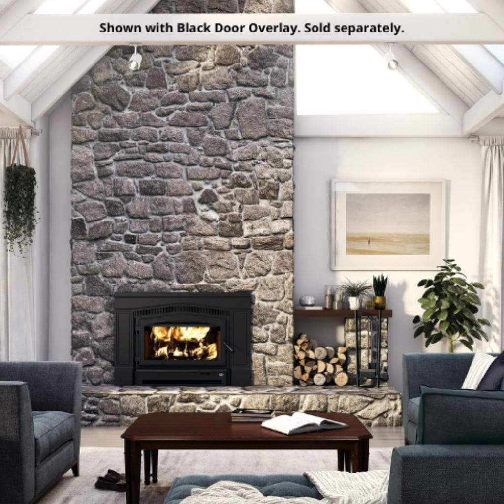 Osburn Matrix 2700 Wood Insert With Black Door Overlay & Forever Flex Liner Kit