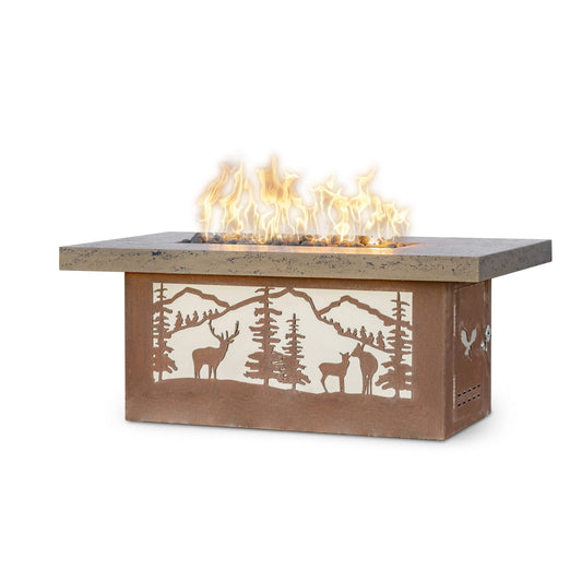 The Outdoor Plus Rectangle Outback Fire Pit - Deer County Design + Free Cover