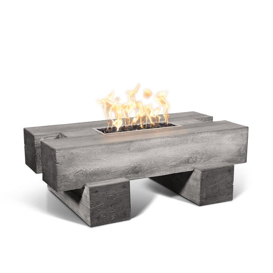 Palo Wood Grain Concrete Fire Pit by The Outdoor Plus - Free Cover Included