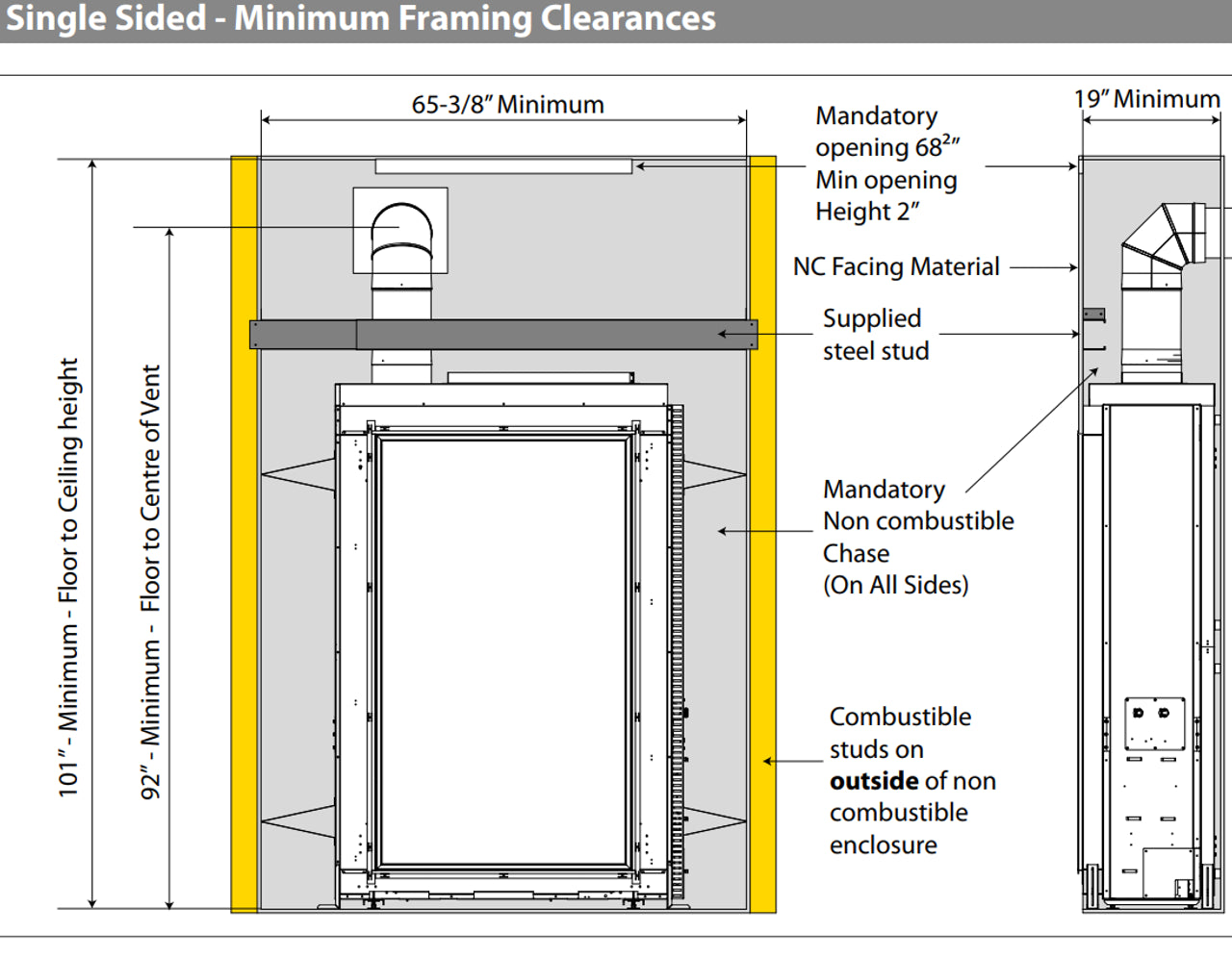 Urbana U33 Tall Gas Fireplace