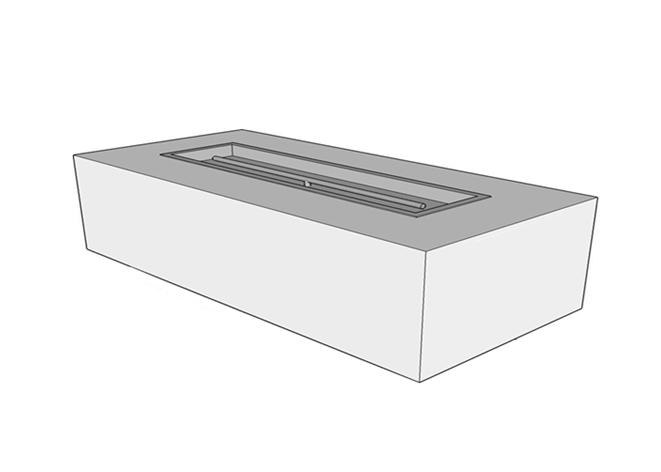 Rectangular Gas Fire Pit Kit - Ready-to-Finish - 72" x 24" x 16" by The Outdoor Plus