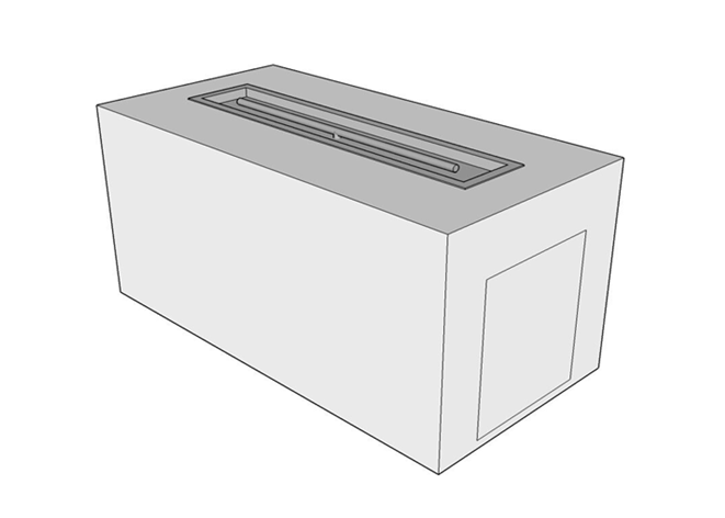 Rectangular Gas Fire Pit Kit - Ready-to-Finish - 84" x 24" x 24" by The Outdoor Plus