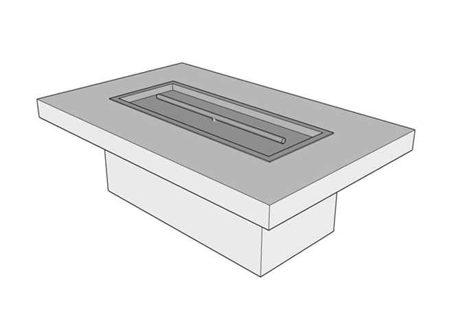 Rectangular Gas Fire Table Kit - Ready-to-Finish - 72" x 30" x 16" by The Outdoor Plus