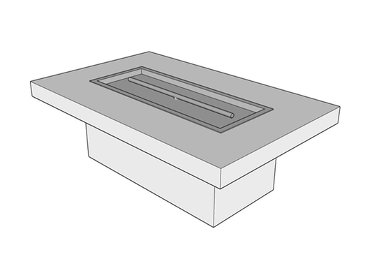 Rectangular Gas Fire Table Kit - Ready-to-Finish - 72" x 30" x 16" by The Outdoor Plus