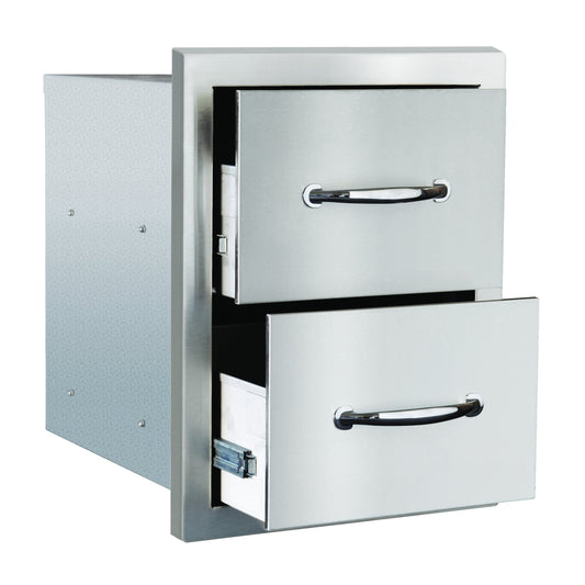 17"  Double Drawer w/ Masonry Frame Return