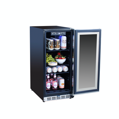 15" Outdoor Rated Fridge with Glass Door