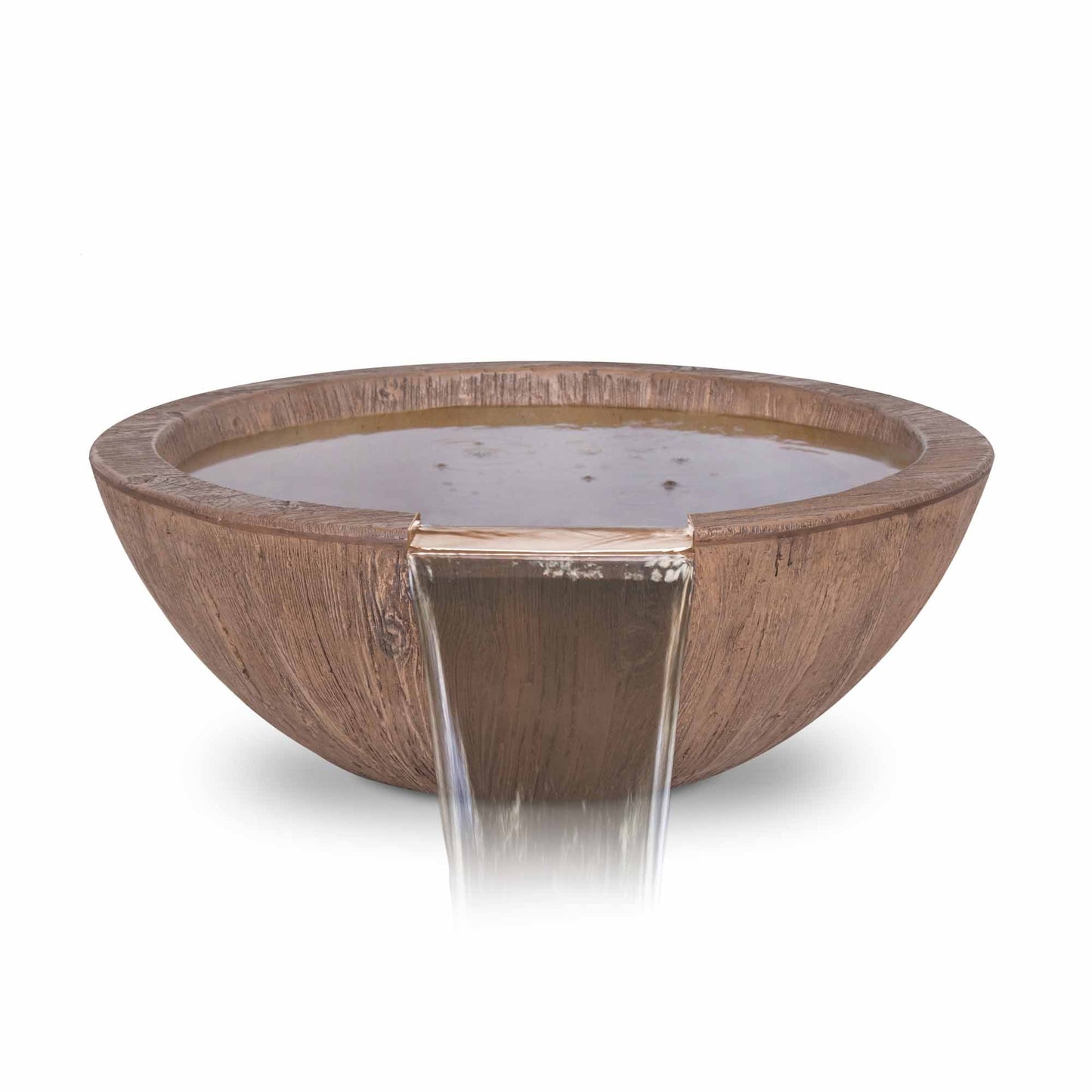 Sedona Wood Grain Concrete Water Bowl by The Outdoor Plus - Free Cover Included