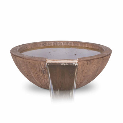 Sedona Wood Grain Concrete Water Bowl by The Outdoor Plus - Free Cover Included