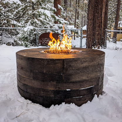 Sequoia Wood Grain Concrete Fire Pit by The Outdoor Plus - Free Cover Included
