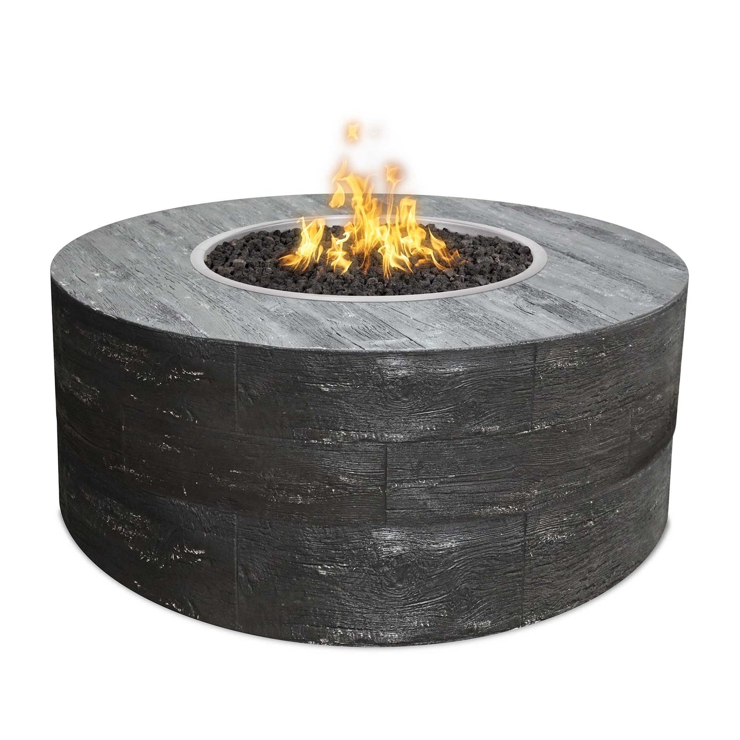 Sequoia Wood Grain Concrete Fire Pit by The Outdoor Plus - Free Cover Included