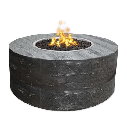 Sequoia Wood Grain Concrete Fire Pit by The Outdoor Plus - Free Cover Included
