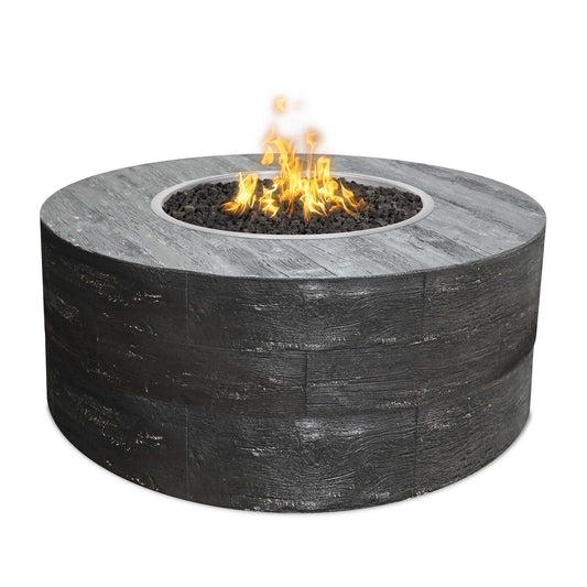 Sequoia Wood Grain Concrete Fire Pit by The Outdoor Plus - Free Cover Included