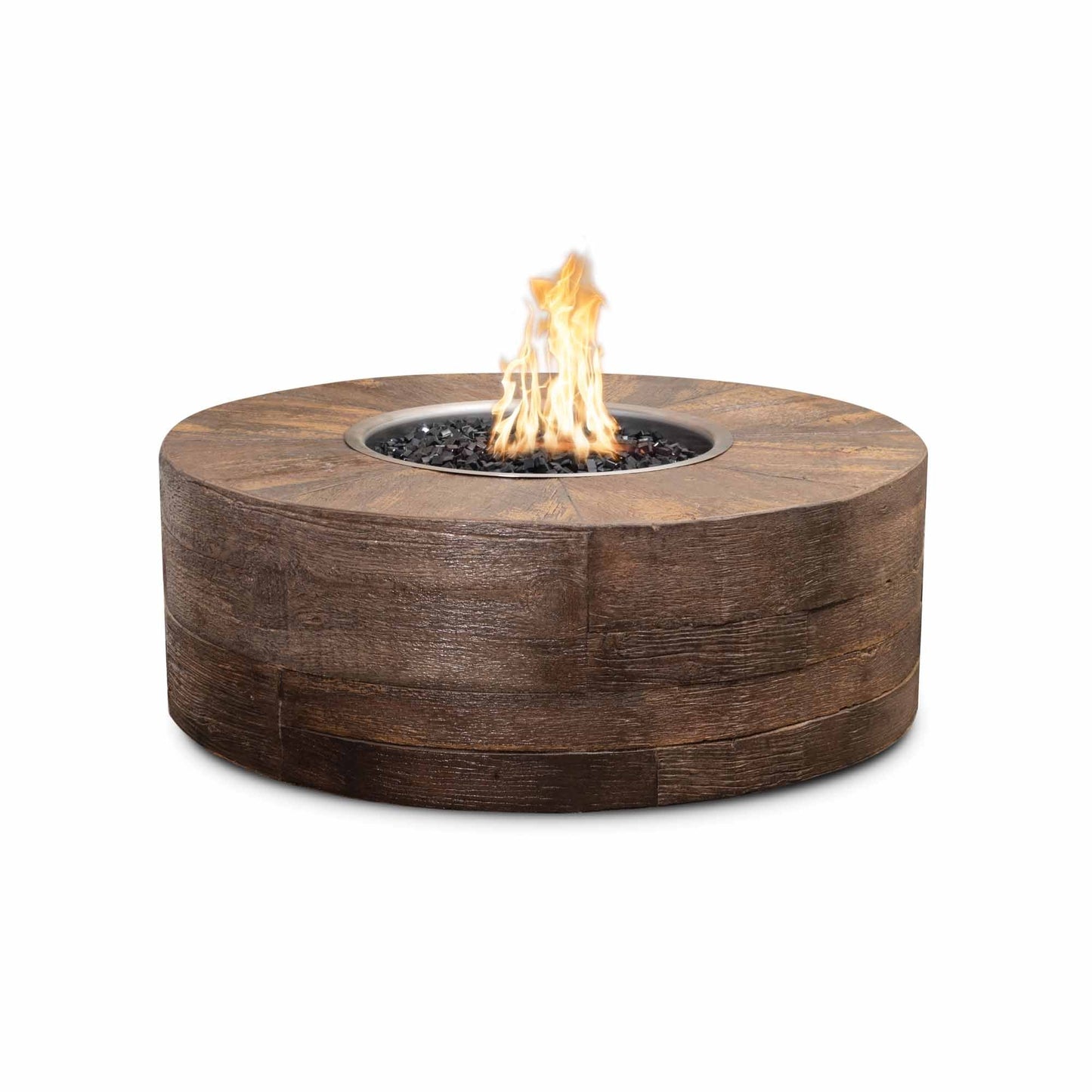 Sequoia Wood Grain Concrete Fire Pit by The Outdoor Plus - Free Cover Included