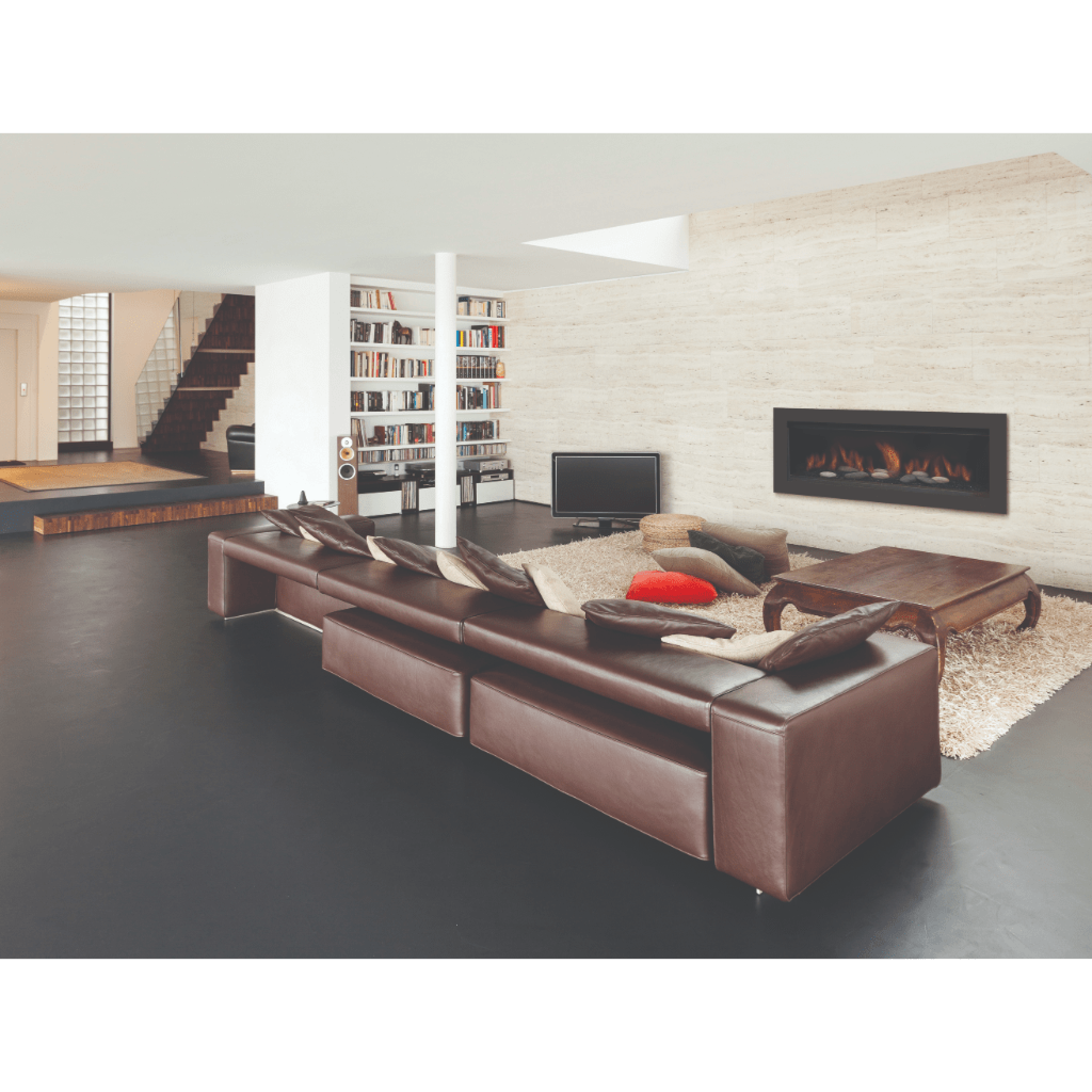 Sierra Flame by Amantii 65" Austin Direct Vent Linear Gas Fireplace ...