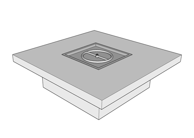Square Gas Fire Table Kit - Ready-to-Finish - 84" x 84" x 16" by The Outdoor Plus