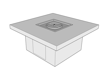 Square Gas Fire Table Kit - Ready-to-Finish - 84" x 84" x 24" by The Outdoor Plus - Free Cover Included
