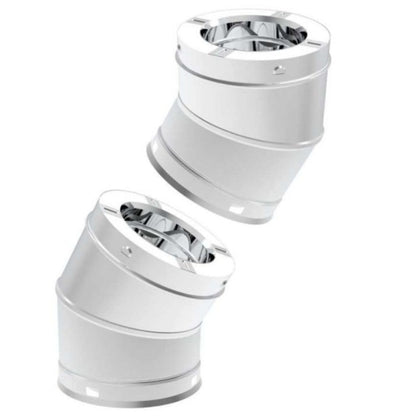 Superior 6SPE30-2 2-Pack 30 Degree Stainless Steel Elbow for Snap-Pak 6" Wood-Burning Chimney System