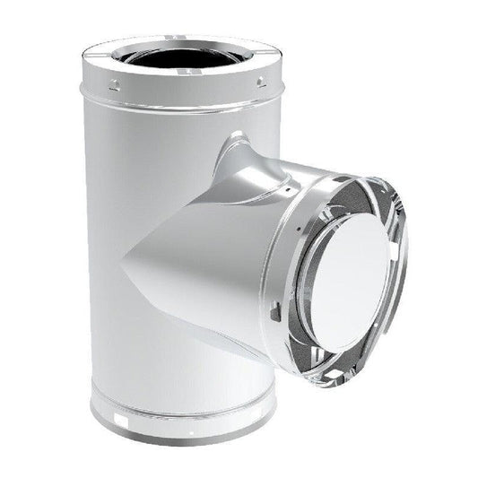 Superior 6SPST Stainless Steel Tee With Cap for Freestanding Stove Snap-Pak 6" Wood-Burning Chimney System