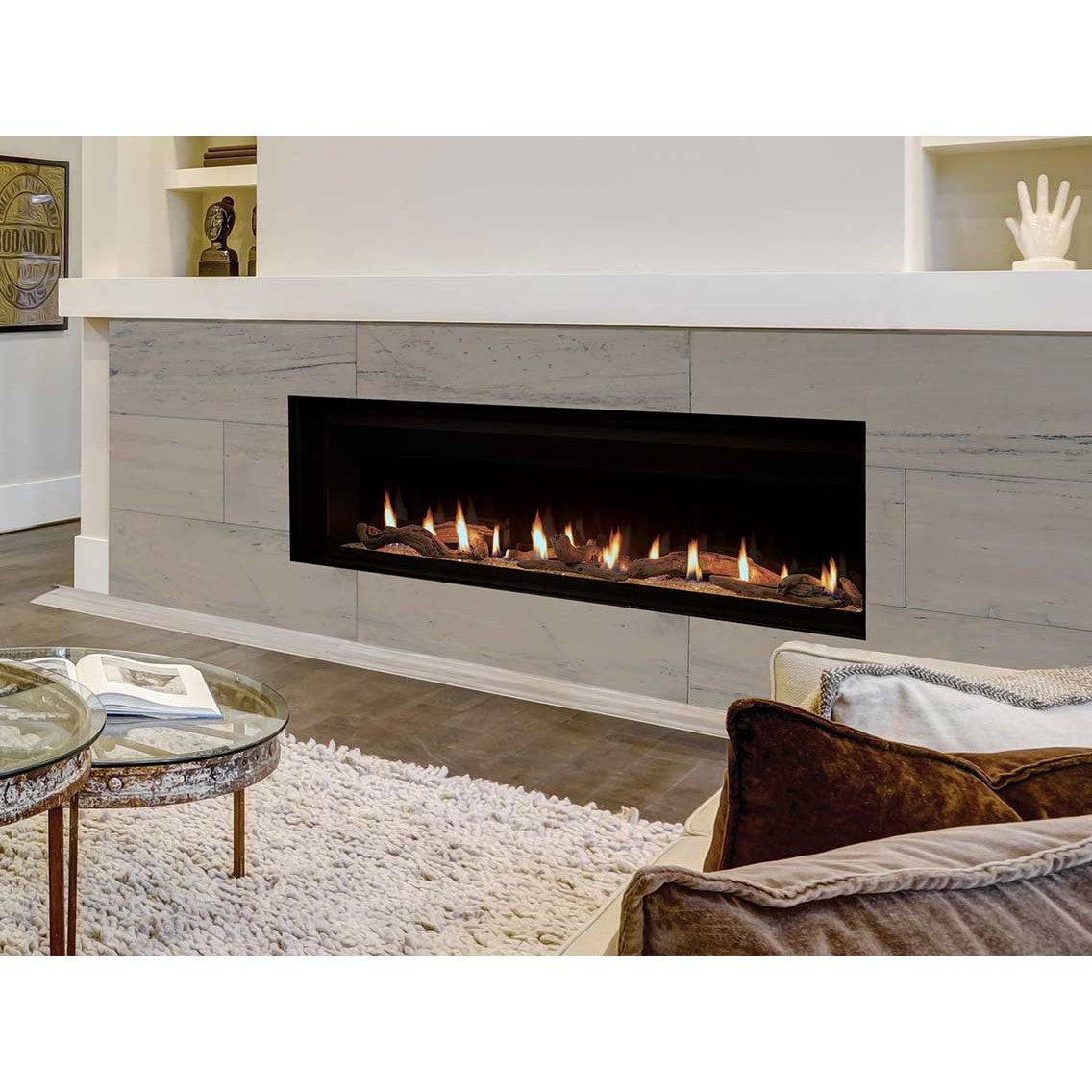 Superior DRL6060 60" Linear Contemporary Direct Vent Natural Gas Fireplace With Electronic Ignition