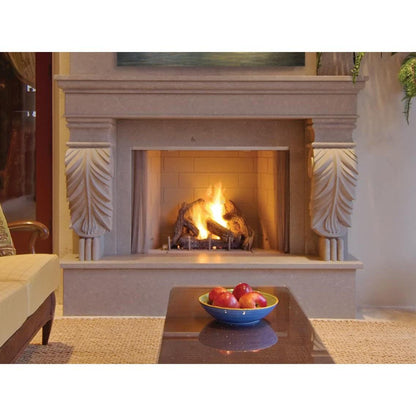 Superior VRE4336 36" Traditional Outdoor Vent-Free Propane Gas Fireplace With Electronic Ignition and White Herringbone Refractory Panels