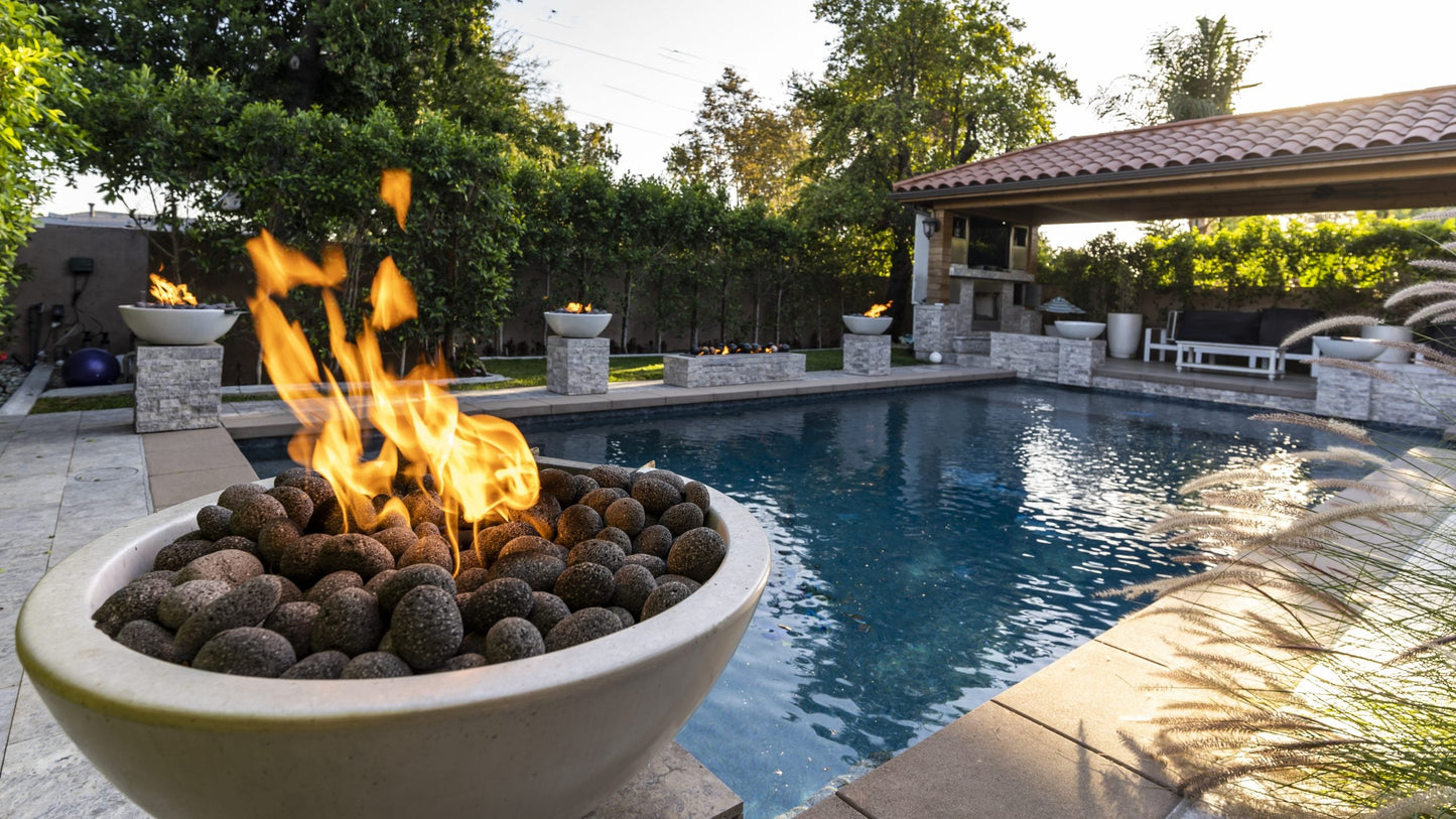 Luna Concrete Fire Pit by The Outdoor Plus - Free Cover Included