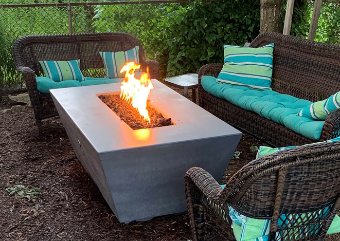 Angelus Concrete Fire Pit by The Outdoor Plus - Free Cover Included